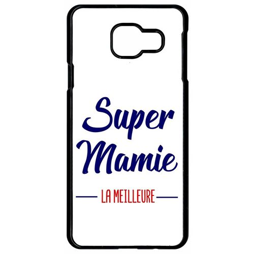 Coque Pour Smartphone - Super Mamie La Meilleure Fond Blanc - Compatible Avec Samsung Galaxy A9 (2016) - Plastique - Bord Noir