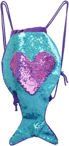 Acdsgd-Sac À Dos À Paillettes Avec Cordon De Serrage Pour Enfants Et Filles - Sac À Dos Magique Réversible À Paillettes - Sac De Danse À Cordon De Serrage, Bleu Clair, S, Brillant, Tendance