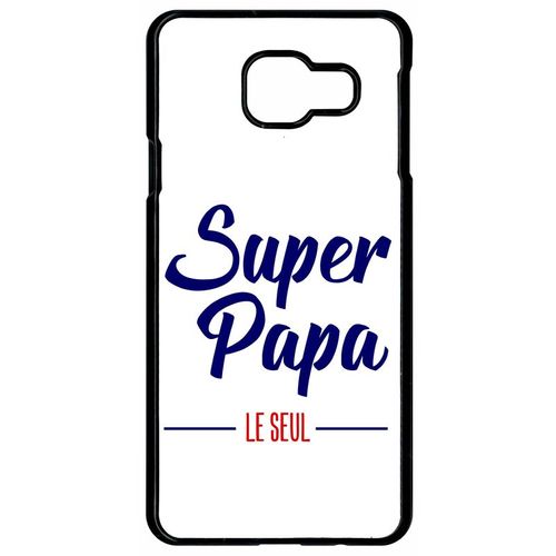 Coque Pour Smartphone - Super Papa Le Seul Fond Blanc - Compatible Avec Samsung Galaxy A9 (2016) - Plastique - Bord Noir