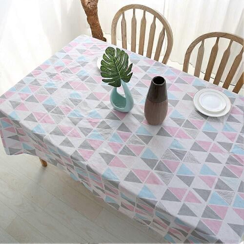 Nappe Géométrique Colorée Rectangle Housse De Table Coton Lin Triangle Motif Couvertures De Table Pour Cuisine Table À Manger Pique-De Fête (Coloré, 55""X79