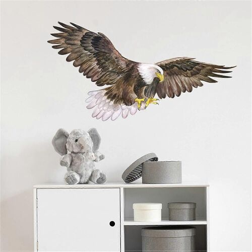 Réaliste Cool Volant Pygargue À Tête Blanche Amérique Oiseau Autocollants Muraux Décalcomanies Murales Amovibles Peel And Stick Wall Art Décorations Décoration Intérieure Pour Enfant Chambre D'enfant
