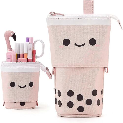 Heyone Standing Pencil Case Cute Telescopic Penle Holder Kawaii Papeterie Pochette Maquillage Trousse De Cosmétiques Pour Les Étudiants De Bureau Femmes Adolescents Filles Garçons
