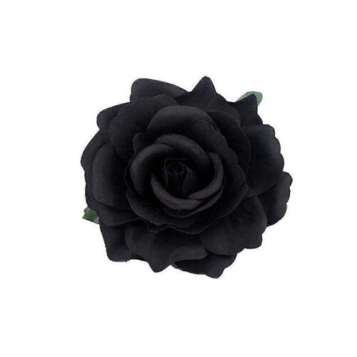 Fait À La Main Mariée Femmes Rose Fleur Couronne Velours Rouge Foncé Rose Cheveux Fleur Clip Et Broche Rose Fleur Pince À Cheveux Flamenco Danseuse Pin Up Fleur Broche (Blac 