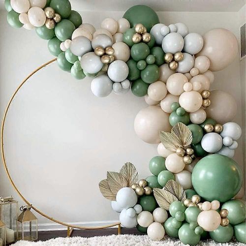 Kit d'arche de guirlande de ballon vert de ballon vert - 154pcs Ballon vert avocat avec des ballons Blush Ballons dorés et des ballons gris macaron pour la décoration de la Saint-Patrick