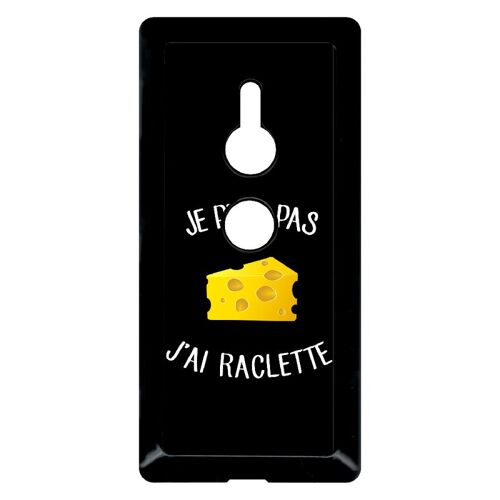Coque Pour Smartphone - Je Peux Pas J Ai Raclette Fond Noir - Compatible Avec Sony Xperia Xz2 - Plastique - Bord Noir