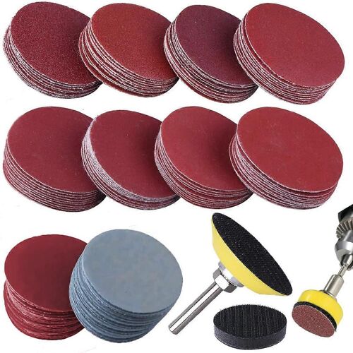 Kit De Patin De Roue De Ponçage, 2 Pouces 100pcs Couvercle De Patin De Roue De Sable 1/4 De Pouce Outil Abrasif De Meuleuse De Perceuse À Tige