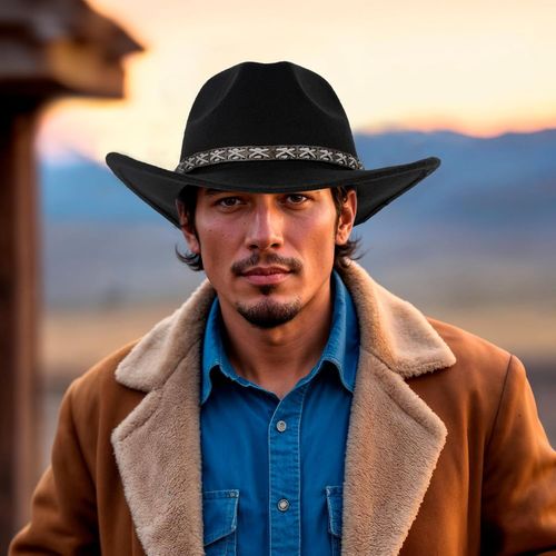 Chapeau De Cowboy Western Pour Homme Et Femme - Chapeau Fedora Classique Avec Ceinture À Boucle (Noir), Noir , Taille Unique[Cei9262391]