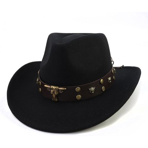 Chapeau De Cowboy Pour Homme Et Femme, Classique Pour Femme Avec Large Ceinture, Noir[Cei9262388]