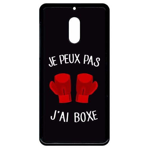 Coque Pour Smartphone - Je Peux Pas J Ai Boxe Fond Noir - Compatible Avec Nokia 6 (2018) - Plastique - Bord Noir