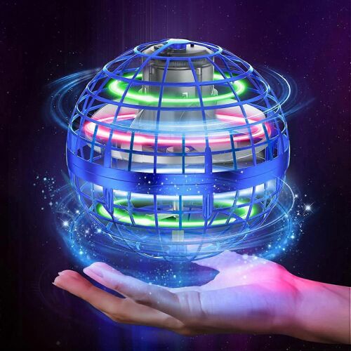 Flying Ball Orb Toys 2023hover Ball Pro Flying Spinner Jouet Ufo Rgb Cool Stuff Globe Orbi Magic Boomerang Hand Controller Mini (Bleu)