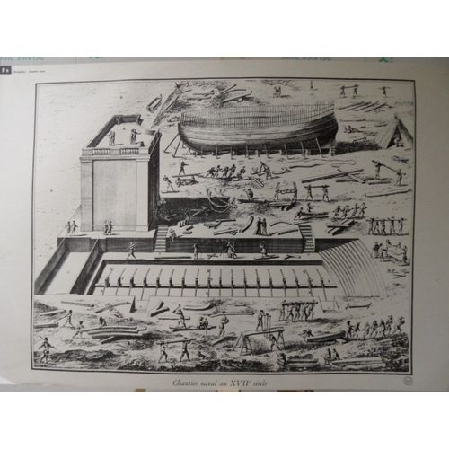 Affiche Gravure Maritime Navigation Chantier Naval 17ème Illustration Ecole Art
