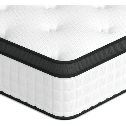 Matelas Hybride À Ressorts Ensachés De 25 Cm Avec Tissu Anti-Acariens Et Mousse À Mémoire De Forme Ondulée, Emballé Individuellement, Fermeté Moyenne (90 X 190 X 25 Cm)