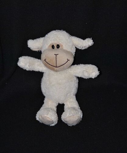 Peluche Doudou Ours Mouton Kinder Ferrero Blanc Crème Yeux Durs 25 Cm
