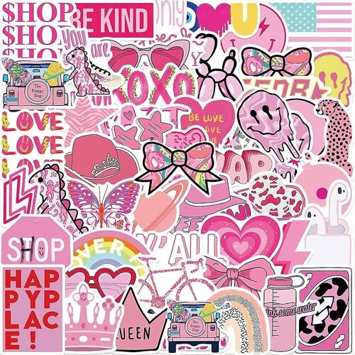 50pcs College Style Rose Style Fille Cartoon Autocollants Esthétique Téléphone Ordinateur Portable Guitare Réfrigérateur Voiture Classic Toy Sticker Pour Enfants