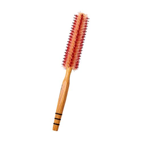 Brosse À Cheveux Ronde, Rouleau Avec Manche En Bois Naturel, Pour Salon De Coiffure, Pour Hommes Et Femmes 