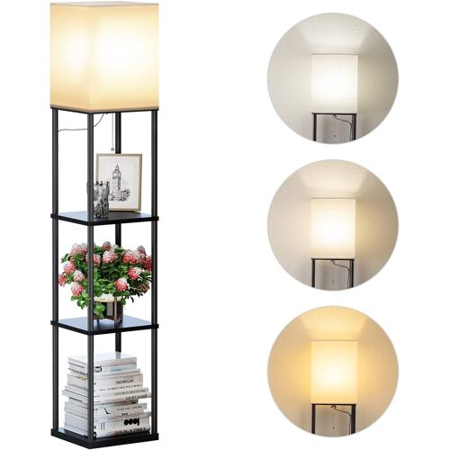 Lampadaire , 3 Températures De Couleur, Lampe De Salon Sur Pied Avec Ampoule Led, Lampe Sur Pied Pour Salon, Chambre, Étudier, Bureau?Decoration Salon?Lampadaire Noir
