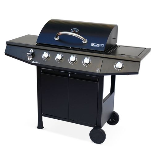 Barbecue Gaz Treville Barbecue 5 Brûleurs Dont 1 Feu Latéral Noir Avec Thermomètre