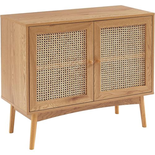 Buffet Effet Chêne Et Cannage Rotin L90cm Chêne