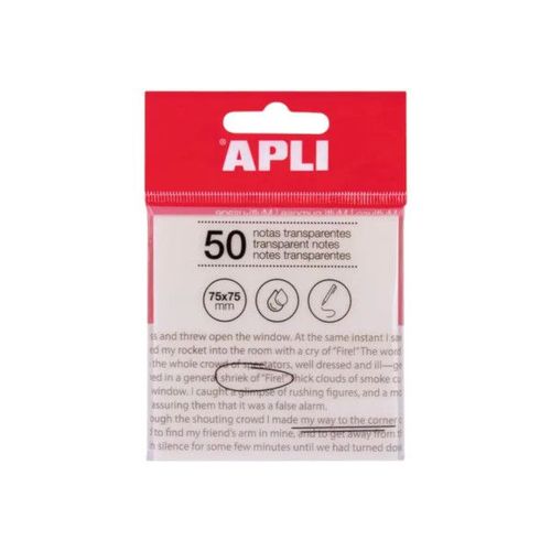 Note Adhésives - Transparentes - 75x75mm - Apli