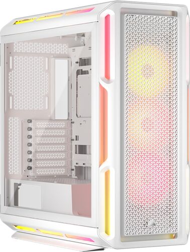 Boîtier PC ATX - CORSAIR - 5000T LX RGB - 3 Ventilateurs LX120 RGB - Éclairage Aurora RGB - Blanc