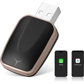 Lexxson Adaptateur Carplay Sans Fil, Convertit Carplay Et Android Auto Filaires En Sans Fil, Plug And Play Design Mini 2-En-1, Stable Et Compact Avec Ios 10+ Et Voitures Avec Carplay Rétrofit