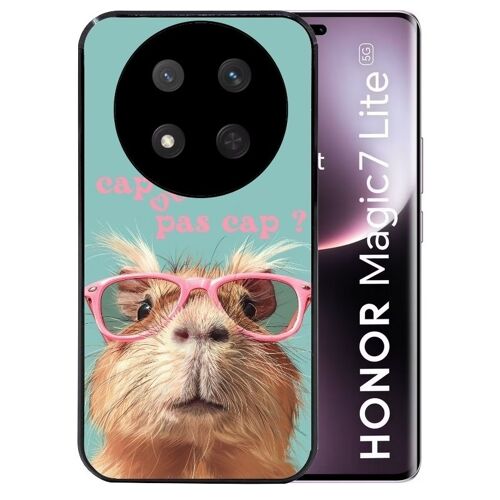 Coque Noire Pour Magic 7 Lite Motif Capybara Lunettes