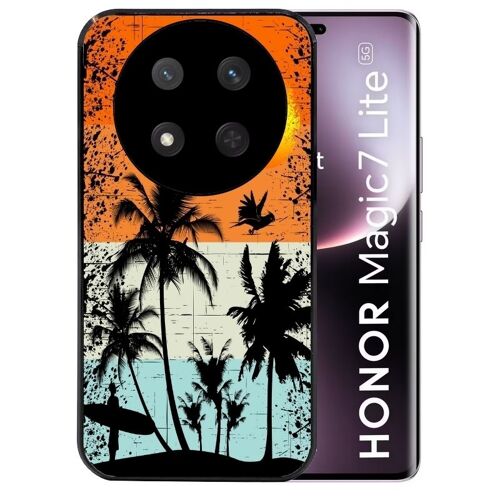 Coque Noire Pour Magic 7 Lite Motif Hawai Sun