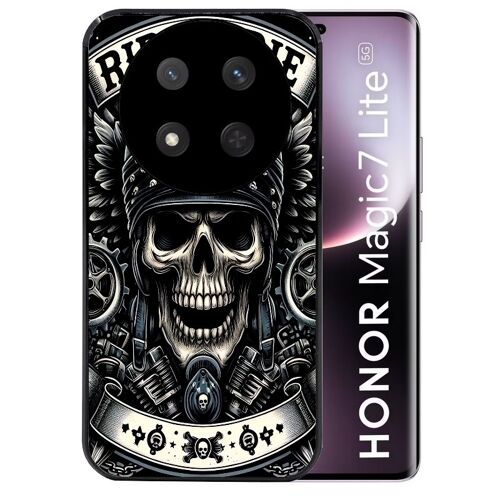 Coque Noire Pour Magic 7 Lite Motif Mort Motard
