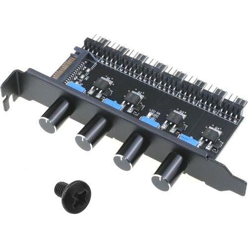 Régulateur De Vitesse De Ventilateur 4 Boutons Pc 8 Canaux Pour Pc,Ordinateur,Système De Refroidissement À Eau,Alimentation