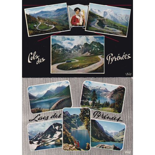 Lot De 2 Cartes Postales Modernes Multi-Vues Des Pyrenees