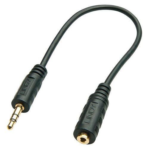 Lindy Premium - Adaptateur audio - 0.08 mm² - mini-phone stereo 3.5 mm mâle pour jack micro stéréo femelle - 20 cm - blindé - noir