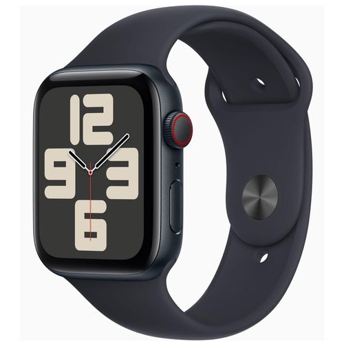 Apple Watch SE (GPS + Cellular) - 2e génération - 44 mm - aluminium minuit - Montre connectée avec bracelet sport - fluoroélastomère - minuit - taille du bracelet : M/L - 32 Go - Wi-Fi, LTE...