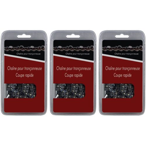 Lot de 3 chaînes 50 maillons - Compatible tronçonneuses STIHL MS 170, 171 et 180