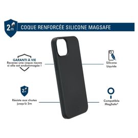 Force Case - Coque De Protection Pour Téléphone Portable - Renforcé - Compatibilité Avec Magsafe - Silicone - Noir - Pour Apple Iphone 15