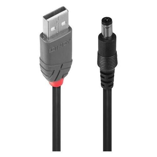 Lindy - Câble d'alimentation / USB - DC jack de 5,5 x 2,1 mm (M) pour USB (alimentation uniquement) (M) - 1.5 m - noir