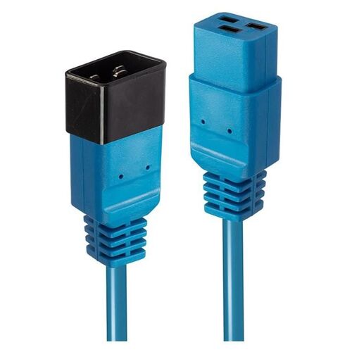 Lindy - Rallonge de câble d'alimentation - IEC 60320 C19 pour IEC 60320 C20 - 250 V - 16 A - 2 m - moulé - bleu
