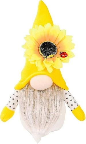 Décor de poupée de tournesol d'abeille, tournesol, peluche de festival de bourdon, poupée en peluche sans visage faite à la main, abeille à miel, poupée en peluche sans visage