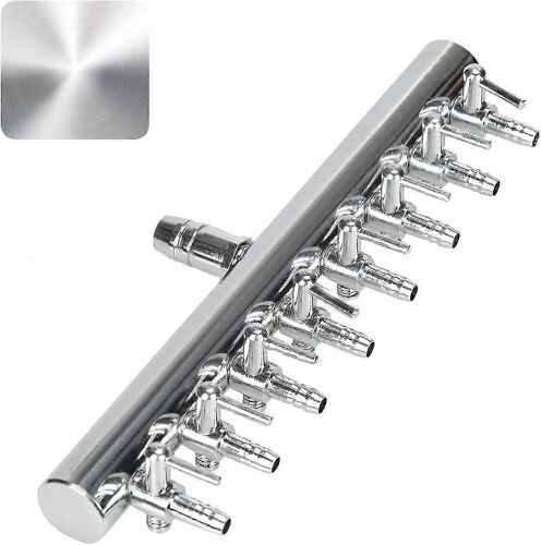 8-Way Aquarium Air Flow Control Lever Valve Chromium Copper Distributor Fish Tank Splitter