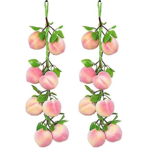 2pcs Artificiel Fruit Pêche Simulation Artificielle Réaliste Pêche Simulation Rose Pêche Faux Fruit Maison Maison Cuisine Fête Décoration Alimentaire Jouet Rose / YY