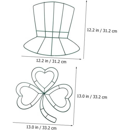 Lot de 3 cerceaux en métal pour la Saint-Patrick, décoration festive pour porte d'entrée, D