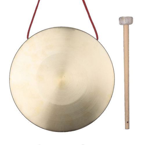 30cm Hand Gong Cymbales - Cuivre Cuivre Gong Chapelle Opéra Percussion Instrument Avec Marteau Rond (22cm) A