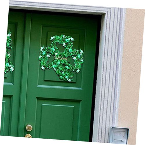 Lot de 3 décorations de la Saint-Patrick en forme de trèfle, cadre vert pour panneau de porte et décoration I