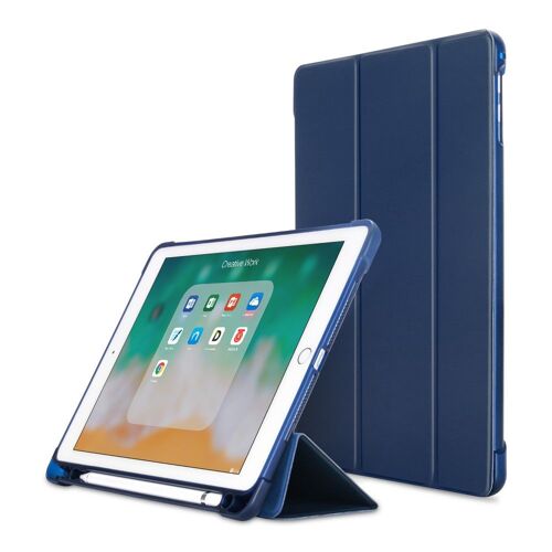 Etui En Pu Pliable Bleu Foncé Pour Votre Apple Ipad 9.7 2018/Ipad 9.7 2017/Ipad Air/Ipad Air 2/Ipad Pro 9.7