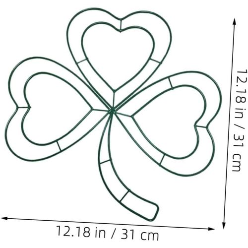 Lot de 3 couronnes décoratives en forme de trèfle pour la Saint-Patrick, formes vertes pour décorations de porte et enseignes