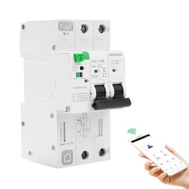 KUIU-Disjoncteur Différentiel 63A 30Ma Interrupteur Différentiel Wifi Automatique Tuya/Smart Life App Reclosing Disjoncteurs Électriques Protection Contre Les Fuites Réenclenchable Sous-Tension.
