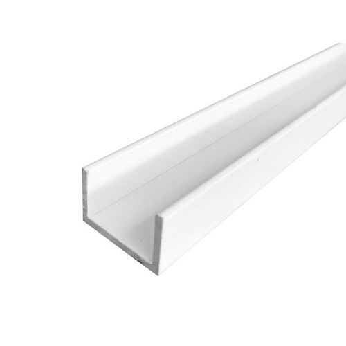 HOMEWELL - Profilé U aluminium, lg 1950mm (15 x 25 x 15 x 2 mm, Laqué Blanc)