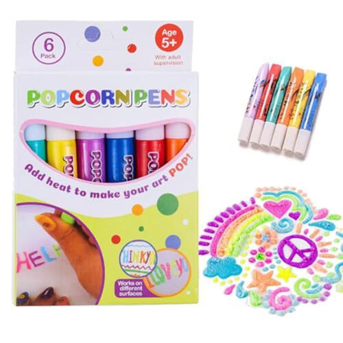 Stylos Bricolage Bulle Pop-Corn Dessin Stylos Gonflé Bubble Stylo Puffy 3dart Coffre-Fort, Stylos Pop-Corn, Magics Couleur Bricolage Bulle Pop-Corn Dessin Stylos Pour Salutation
