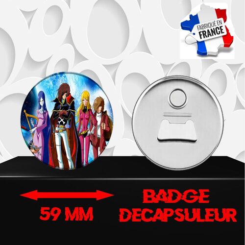 Magnet Décoratif Décapsuleur Aimanté 59 Mm Manga Albator Captain Harlock 269