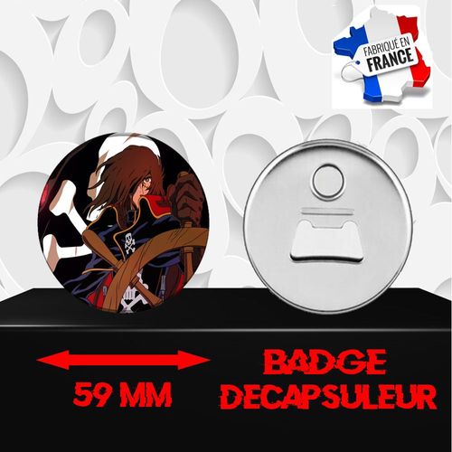 Magnet Décoratif Décapsuleur Aimanté 59 Mm Manga Albator Captain Harlock 267