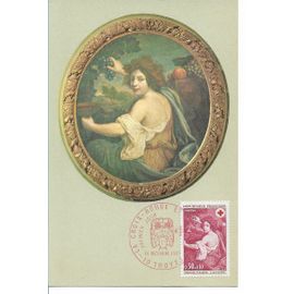 Carte Timbrée Oblitérée 1er Jour D'émission Croix Rouge Française 14 Décembre 1968 (Comité De 10 Troyes) : Peinture De Mignard "L'automne"